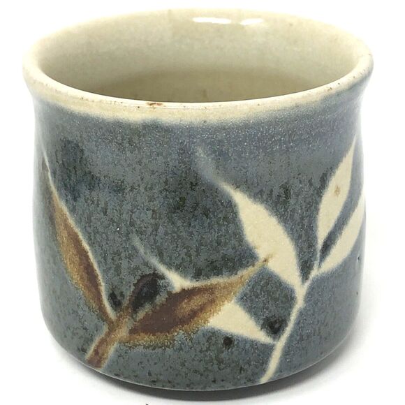 Vintage Studio Art Pottery Tea Set Bamboo Design Stoneware Teapot & 4 Cups Mugs - Picture 5 of 16